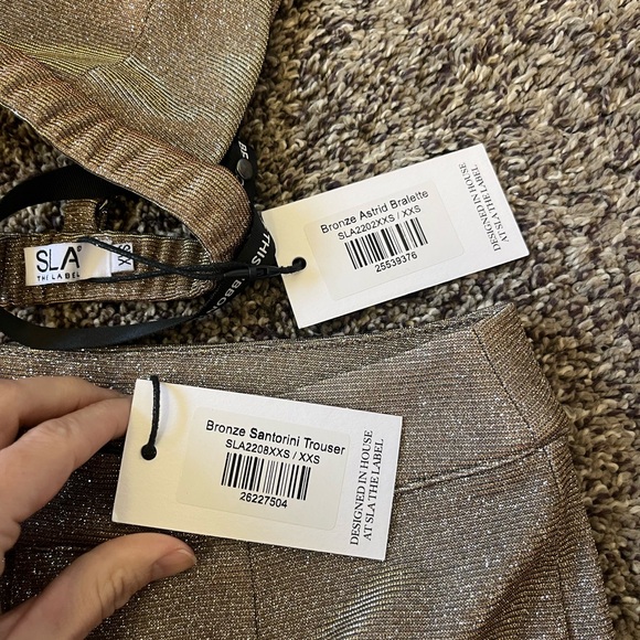 SLA The Label Bronze Santorini Trouser and Bronze Astrid Bralette Shimmer 2/XXS - Picture 6 of 9